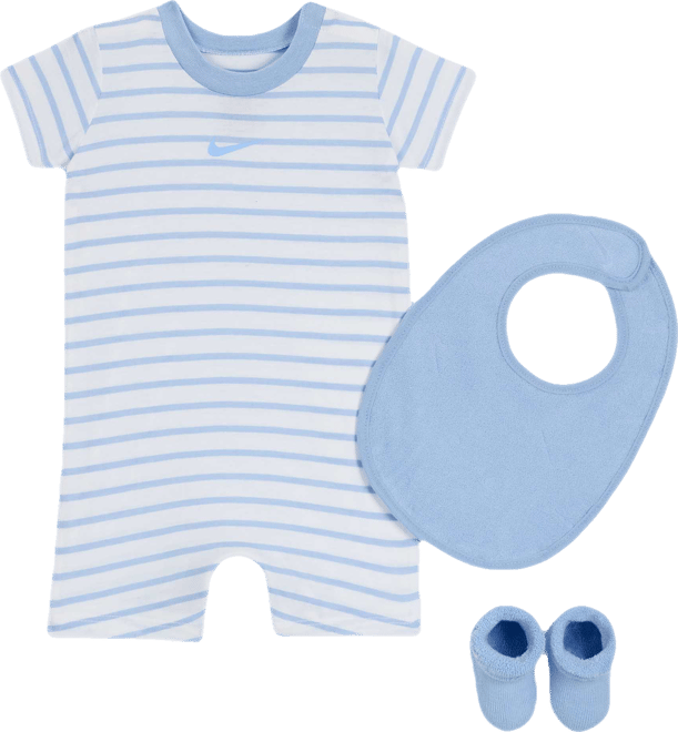 Nike Conjunto de enterito de felpa de 3 piezas para bebé