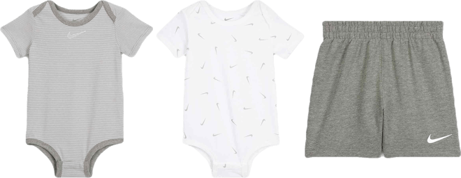Nike Essentials Baby (12-24M) 3-Piece Striped Swooshfetti Set