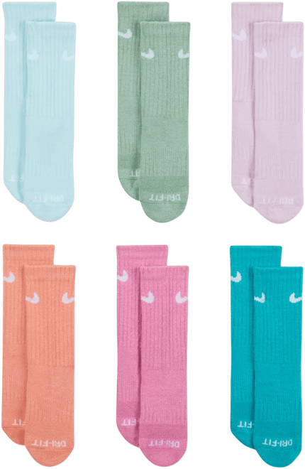 Nike Dri-FIT Performance Basics Big Kids' Crew Socks (6 Pairs)