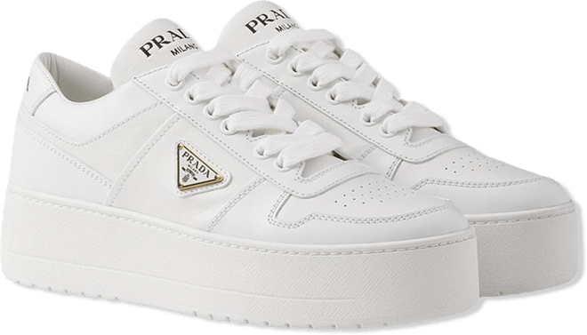 Prada Women's Downtown Bold Leather Sneakers | Bloomingdale's