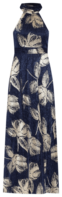 Women's Metallic-Print Halter Gown