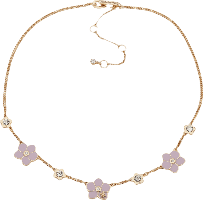 Gold-Tone Crystal & Color Flower Statement Necklace, 16" + 3" extender