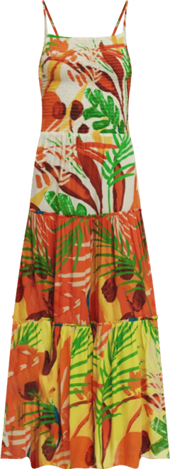 Women's Tropical ruffle dress