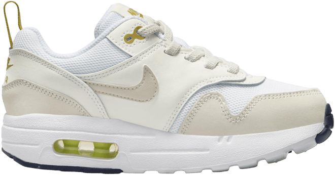 Nike Air Max 1 EasyOn "White/Black/Pure Platinum" Preschool Boys' Shoe