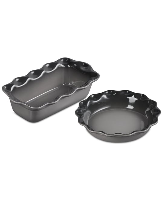 Stoneware Heritage Pie Dish & Fluted Loaf Pan Set