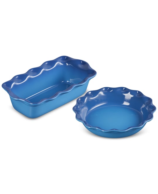 Stoneware Heritage Pie Dish & Fluted Loaf Pan Set