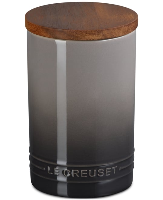 Stoneware Signature Canister with Wood Lid, 26-Oz.