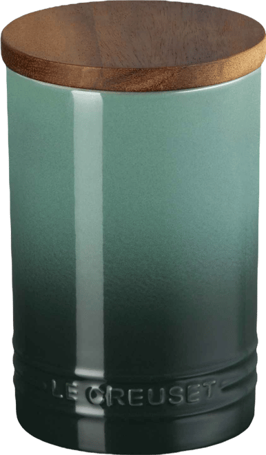 Stoneware Signature Canister with Wood Lid, 26-Oz.