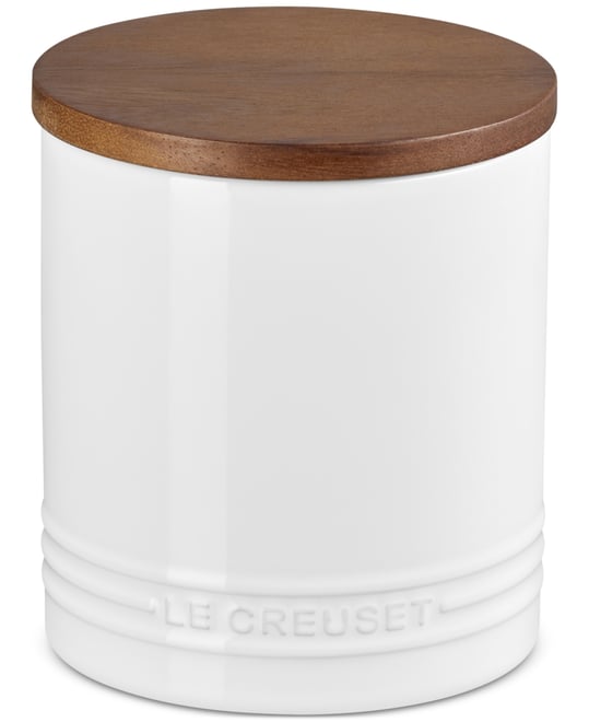 Stoneware Signature Canister with Wood Lid, 1.2-Qt.