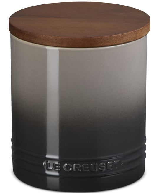 Stoneware Signature Canister with Wood Lid, 1.2-Qt.