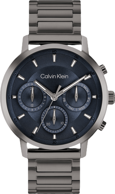 Men's Gauge Ionic Plated Gray Steel Bracelet Watch, 41mm