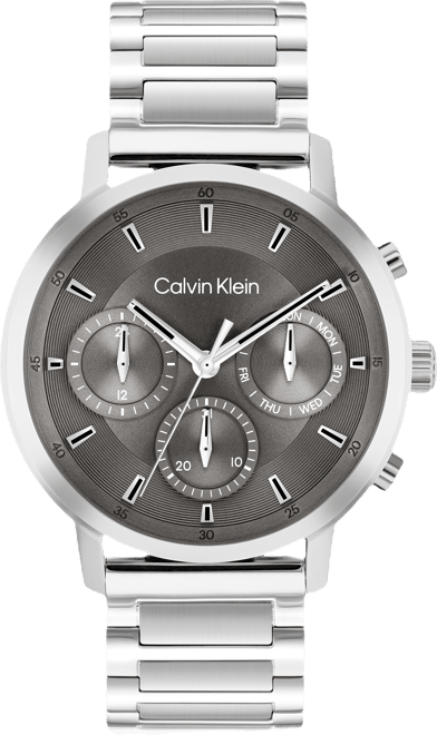 Men's Gauge Silver Tone Stainless Steel Bracelet Watch, 41mm