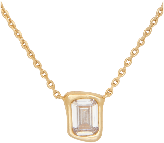 Cubic Zirconia Pendant Necklace, 16" + 3" extender