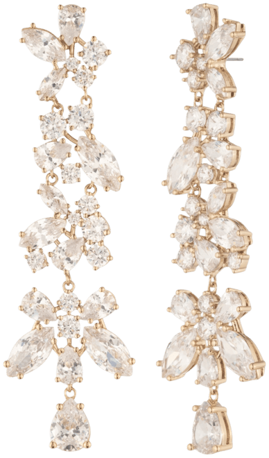 Gold-Tone Cubic Zirconia Statement Earrings
