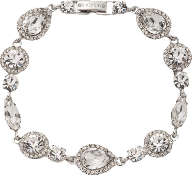 Mixed Crystal Halo Statement Flex Bracelet
