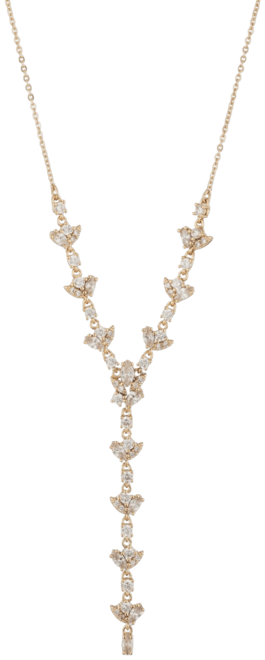 Gold-Tone Cubic Zirconia Lariat Necklace, 16" + 3" extender