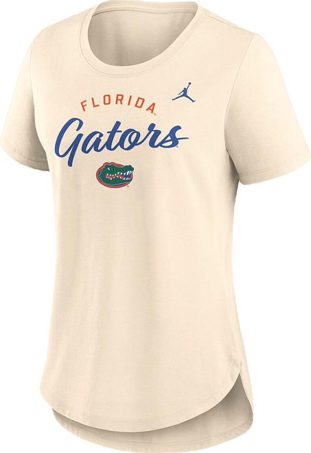 Women's Tan Florida Gators Script Logo Tri-Blend T-Shirt