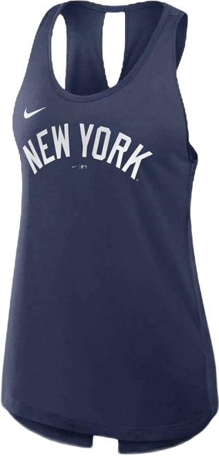 Women's Navy New York Yankees Crisscross Performance Tank Top
