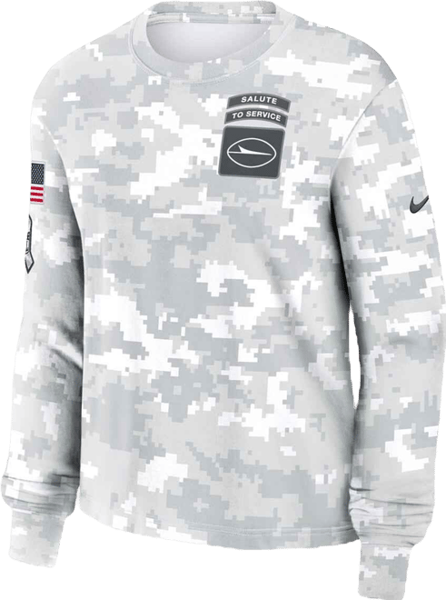 Women's Arctic Camo New York Jets 2024 Salute To Service Long Sleeve T-Shirt