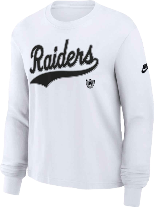 Women's White Las Vegas Raiders Long Sleeve Boxy T-Shirt