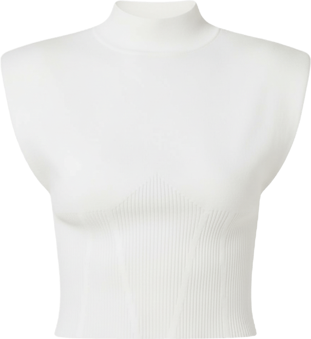 Women's Mock Neck Padded Knit Top