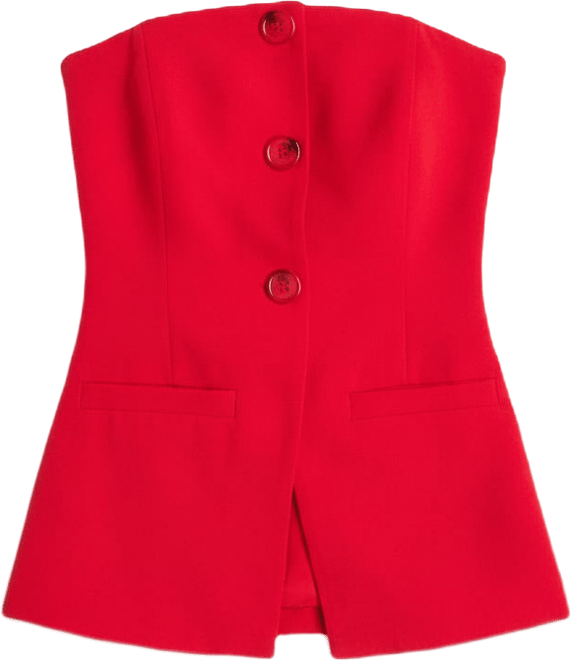 Women's Strapless Buttoned Long Top