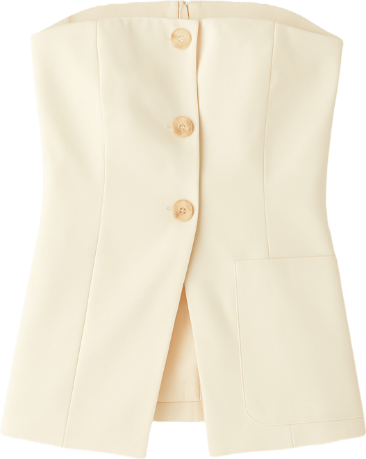 Women's Strapless Buttoned Long Top