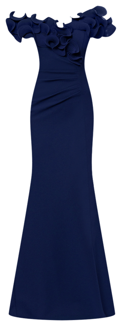 Petite Ruffled Sweetheart-Neck Fit & Flare Gown