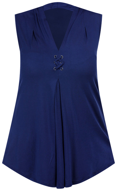 Tint & Shadow Womens Sleeveless Lace Up Neck Top