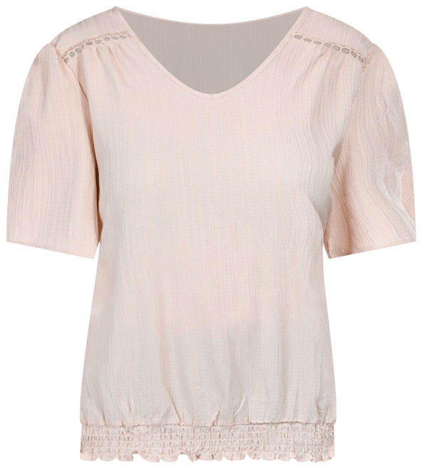 Adrienne Vittadini Womens Textured Short Sleeve Crinkle Top