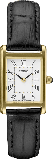 Women's Essentials Black Leather Strap Watch 19mm