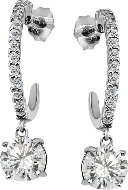 Cubic Zirconia Round Hoop Earrings (3-1/4 ct. t.w.) in 18k Gold over Sterling Silver