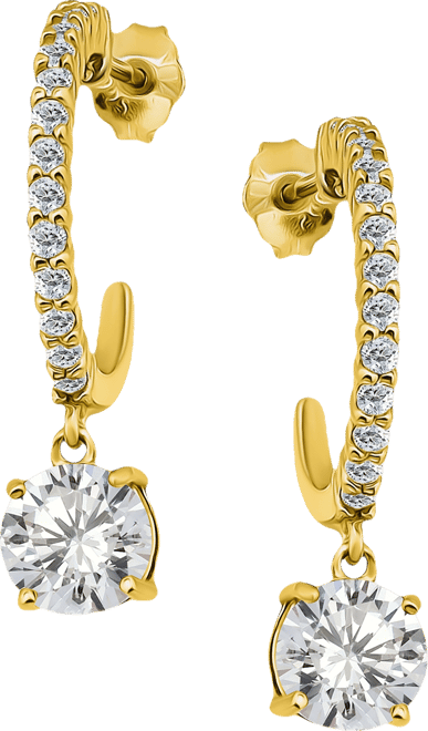 Cubic Zirconia Round Hoop Earrings (3-1/4 ct. t.w.) in 18k Gold over Sterling Silver