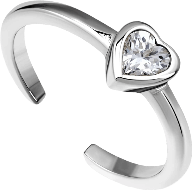 Cubic Zirconia Heart Adjustable Toe Ring in Sterling Silver (also in 18k Gold-Plated Sterling Silver), Exclusively at Macy's
