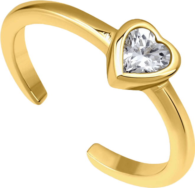 Cubic Zirconia Heart Adjustable Toe Ring in Sterling Silver (also in 18k Gold-Plated Sterling Silver), Exclusively at Macy's
