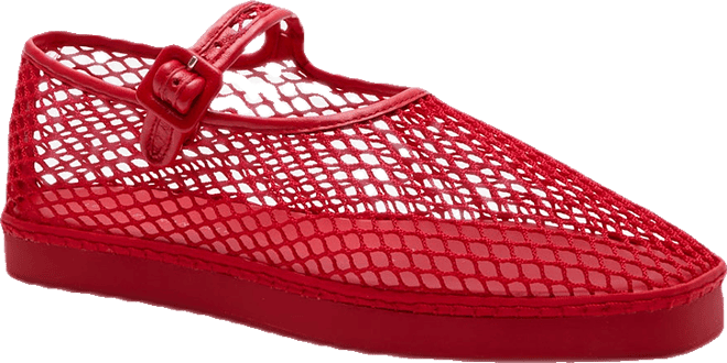 Red Netted Mesh Rita Mary Janes