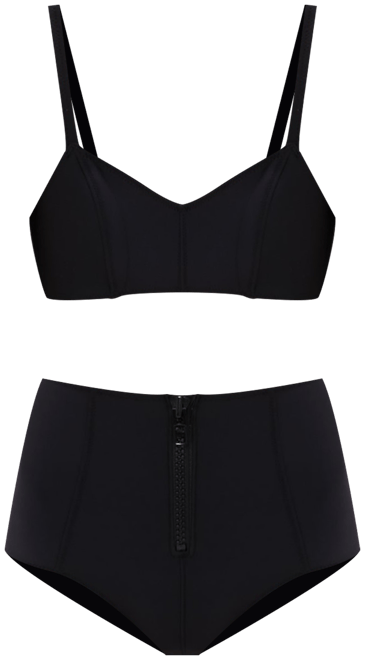 Black Genevieve High-Waist Zip Bikini
