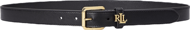 Logo-Keeper Leather Skinny Belt
