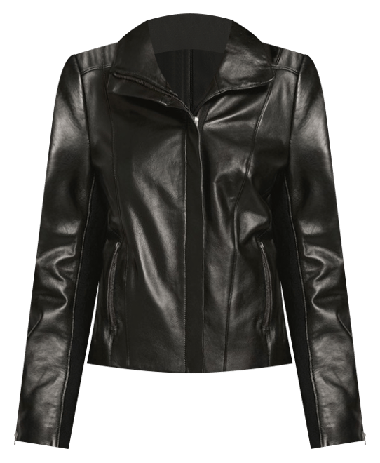 Lani Leather Jacket in Black