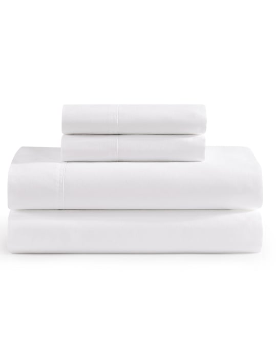 Solid 200-Thread Count Cotton Percale 4-Pc. Sheet Set, King
