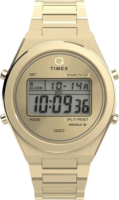 Men's Quartz Digital Gold-Tone Stainless Steel Watch, 39mm