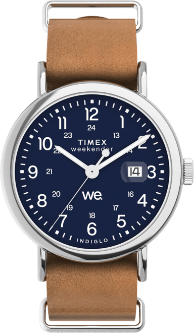 Men's Analog Brown Leather Strap Watch, 40mm