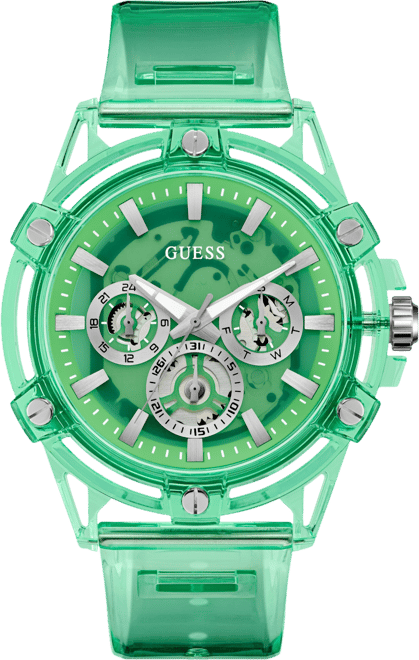 Men's Multi-Function Green Rubber Watch, 48mm