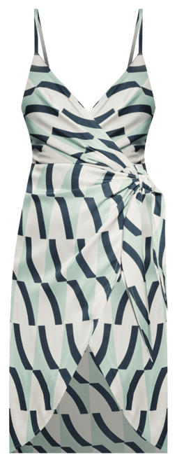 Women's Solona Printed Faux-Wrap Sleeveless Dress