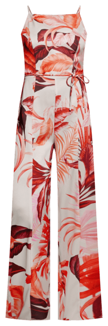 Women's Sana Satin Printed Sleeveless Jumpsuit