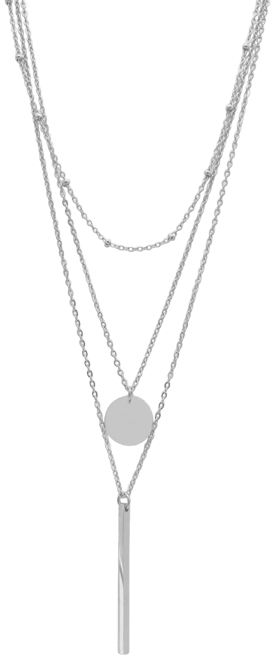 Tarnish Resistant Silver Layered Pendant Necklace Set