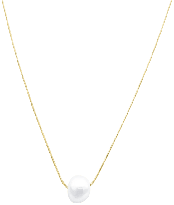 Tarnish Resistant Gold Freshwater Cultivated Pearl Chain Necklace