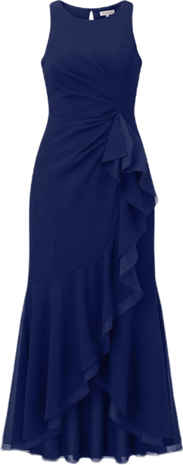 Women's Sleeveless Ruffled High-Low Gown