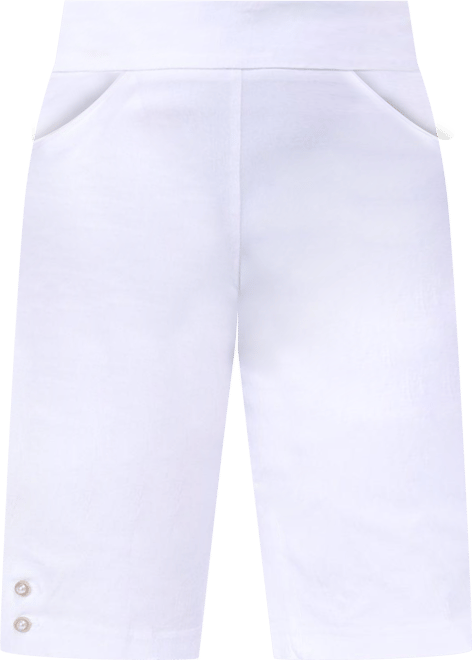 Coral Bay Womens 12 in Pearl Button Pull-On Shorts