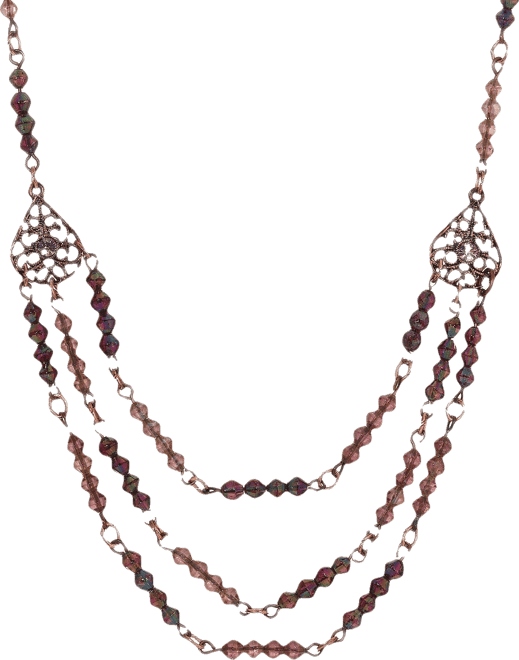 1928 Jewelry Beaded Swag Filigree Necklace